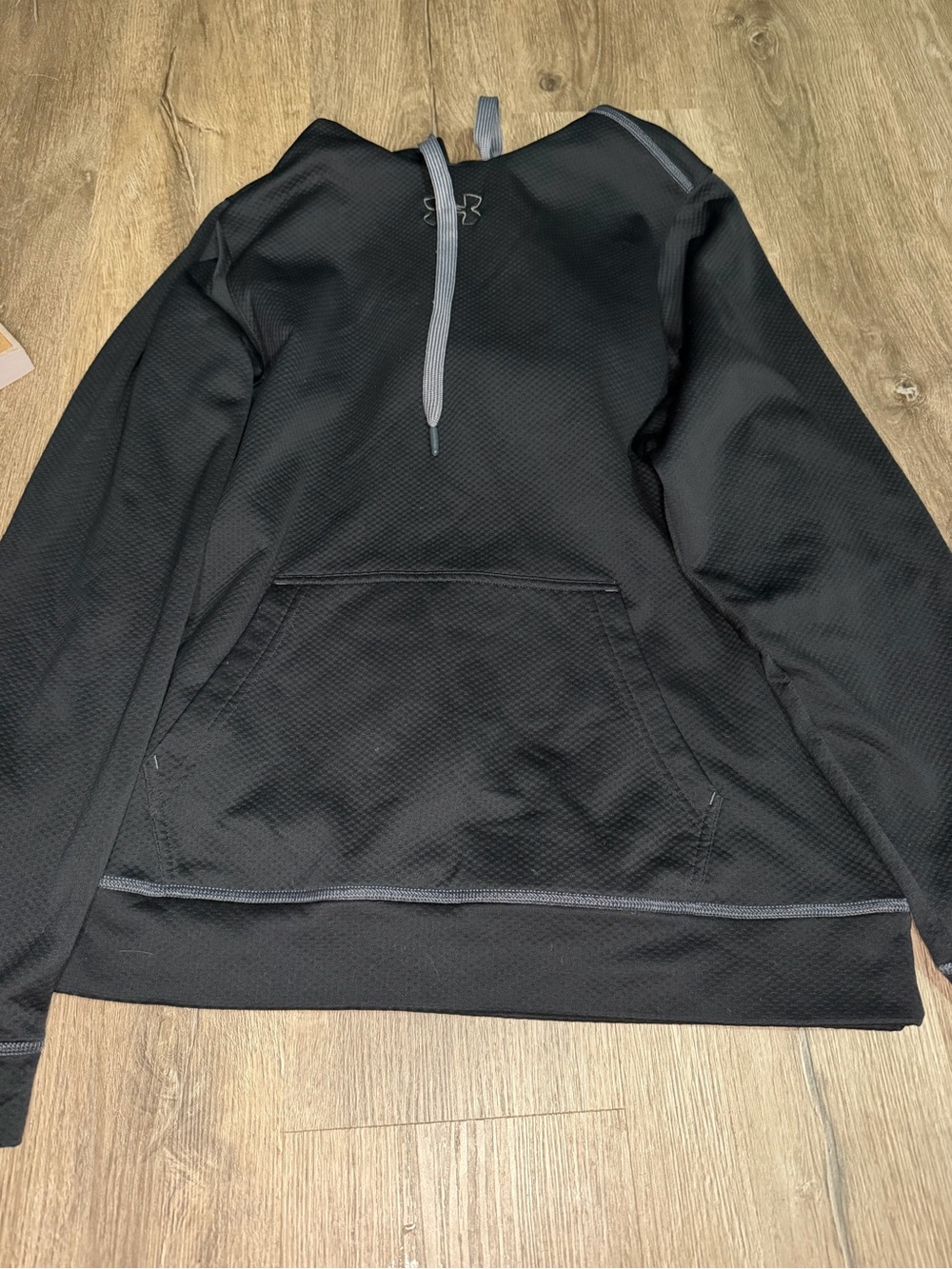 Under Armour Black Hooded Pullover with Gray Accents